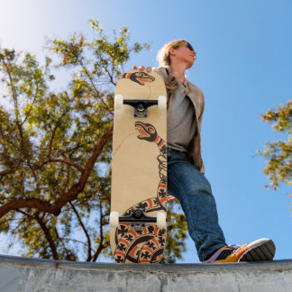 Skateboard Serpiente roja y negra