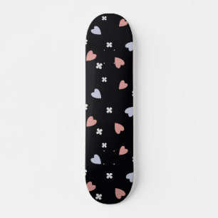 Skateboard Shamrock and Hearts Pattern