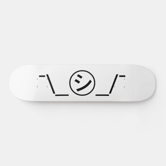 Skateboard Shi Kana Shrug Emoticon ¯\_ ㋛_/ Ø Kaomoji japonés (Horz)
