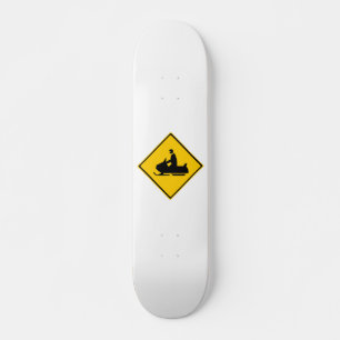 Skateboard Signo de advertencia de moto de nieve en invierno