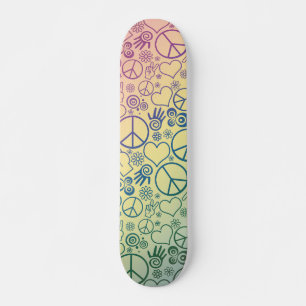 Skateboard Signo de paz símbolo arcoiris