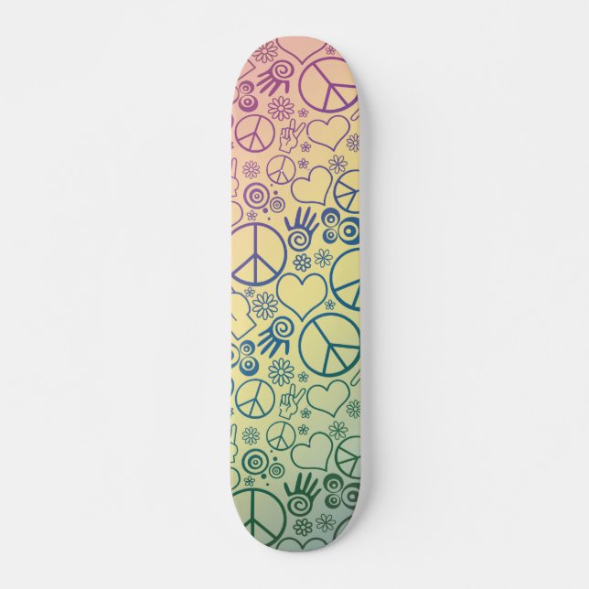 Skateboard Signo de paz símbolo arcoiris (Anverso )