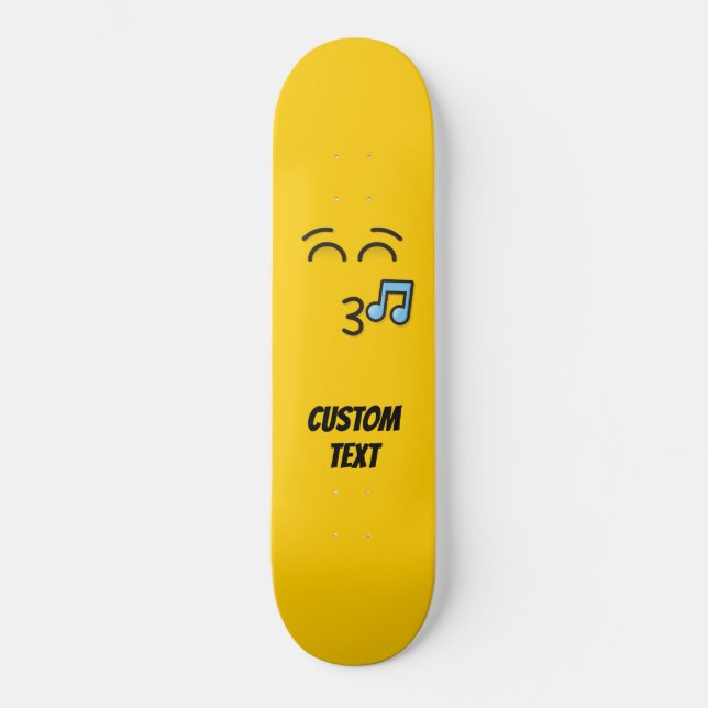 Skateboard Silbando cara con ojos sonrientes (Anverso)