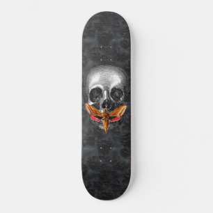 Skateboard Silencio gótico de la polilla oscura de las calave