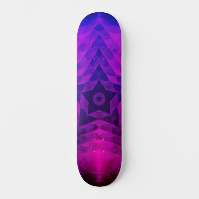 Skateboard Silhouette de árbol de Navidad y gradiente de estr (Anverso)