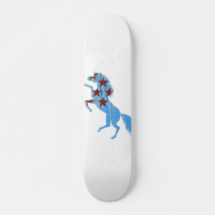 Skateboard Silueta de caballo azul