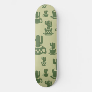 Skateboard Silueta de cactus suculenta en tazas y macetas