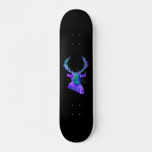 Skateboard Silueta de Ciervo Púrpura