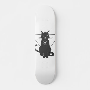 Skateboard Silueta de gato mágico - Elija el color de fondo