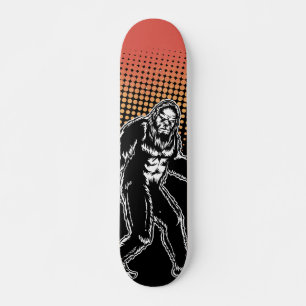 Skateboard Silueta de la crema de Sasquatch roja de pie grand