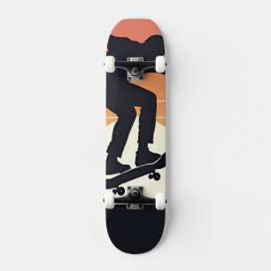 Skateboard Silueta de patinaje al atardecer - Arte de patinaj