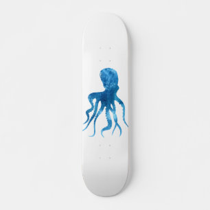 Skateboard Silueta de pulpo acuarela