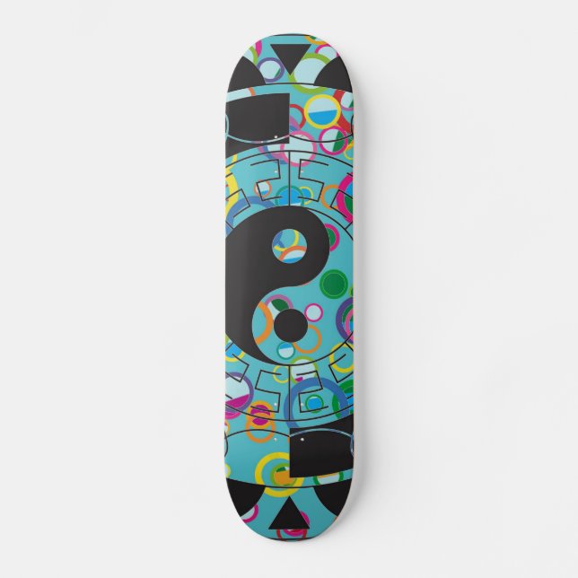 Skateboard Símbolo azul y negro de Yin Yang (Anverso)