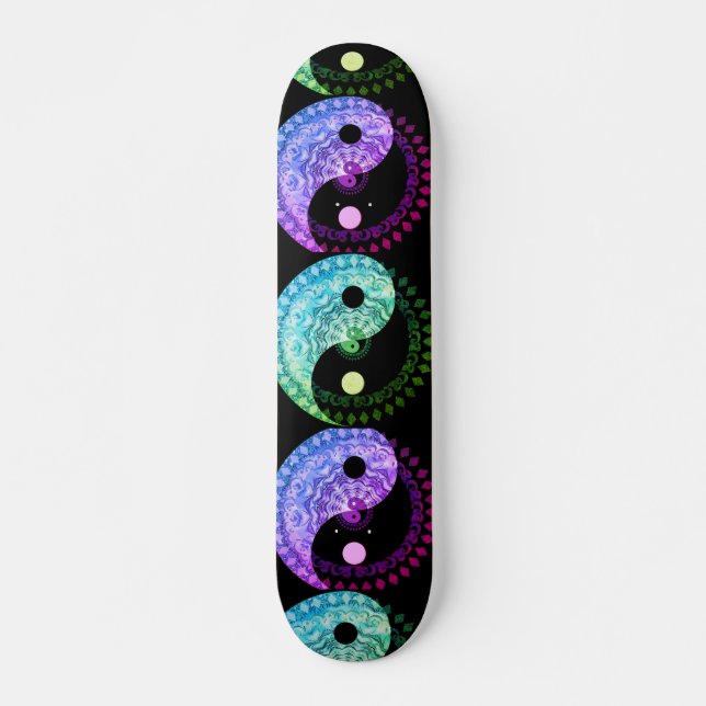 Skateboard Símbolo de armonía y equilibrio Yin Yang Mandala (Anverso )