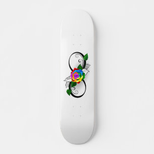Skateboard Símbolo de infinito con rosa arcoíris
