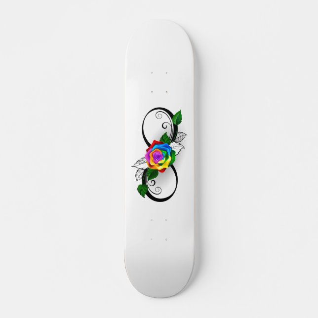 Skateboard Símbolo de infinito con rosa arcoíris (Anverso )