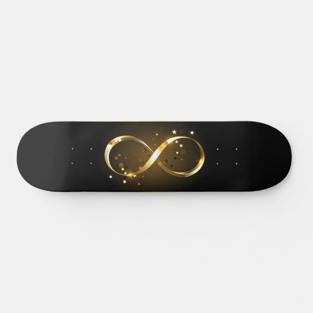 Skateboard Símbolo de infinito dorado (Horz)