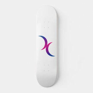 Skateboard Símbolo de orgullo bisexual de luna de luna doble 