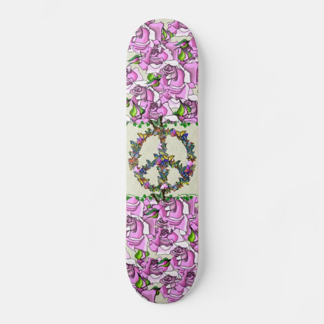 Skateboard Símbolo de paz de la mariposa (Anverso)