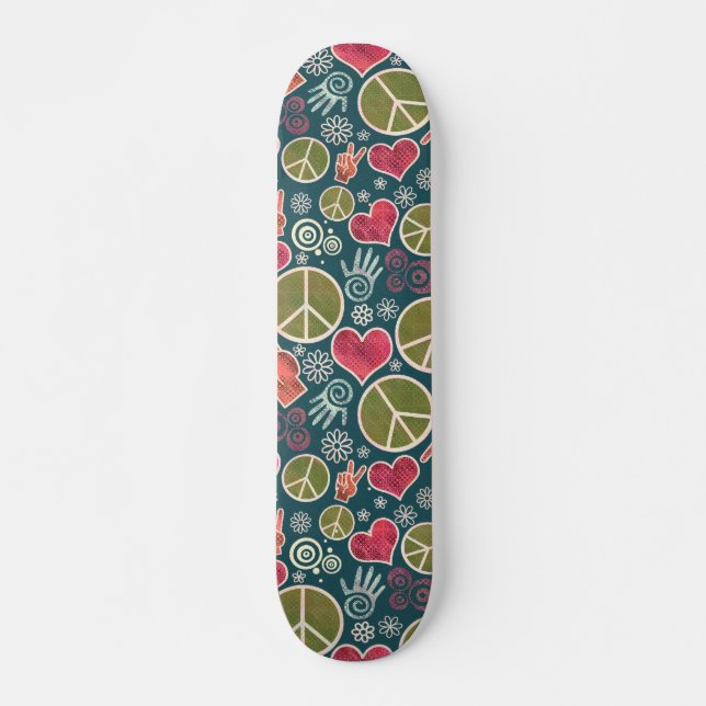 Skateboard Símbolo de paz diseño de Rótulo de Pacifismo hipst (Anverso )