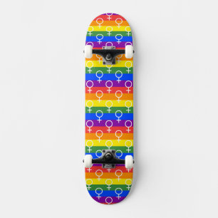 Skateboard Símbolo femenino patrón arcoiris
