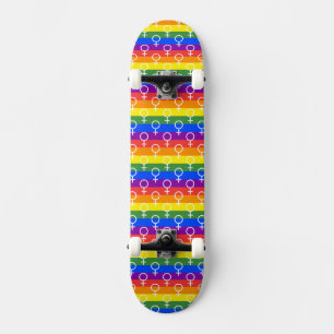 Skateboard Símbolo femenino patrón arcoiris