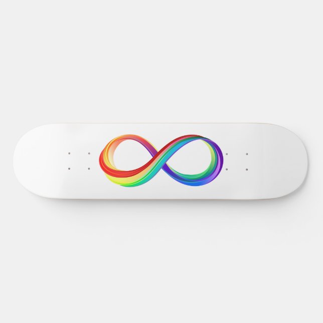 Skateboard Símbolo infinito arcoiris en capas (Horz)