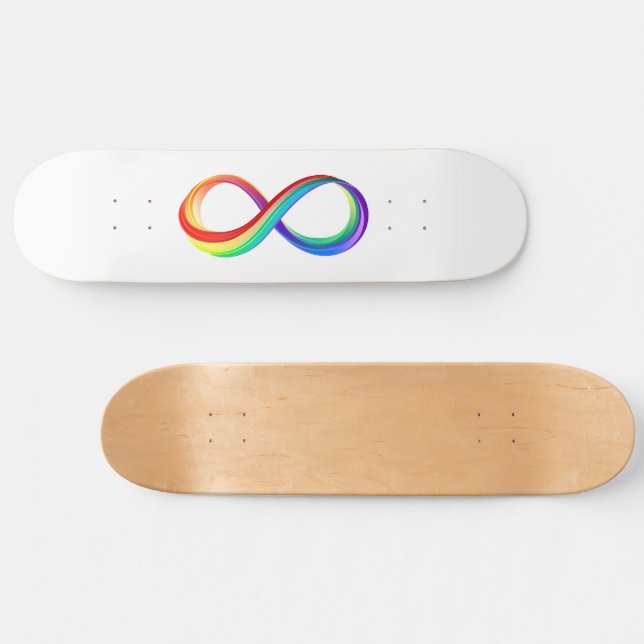 Skateboard Símbolo infinito arcoiris en capas (Horz)
