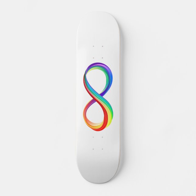 Skateboard Símbolo infinito arcoiris en capas (Anverso)