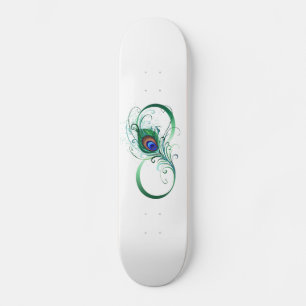 Skateboard Símbolo infinito con pluma de pavo real