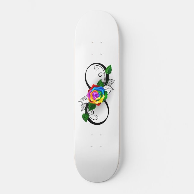 Skateboard Símbolo infinito con Rosa arcoiris (Anverso)