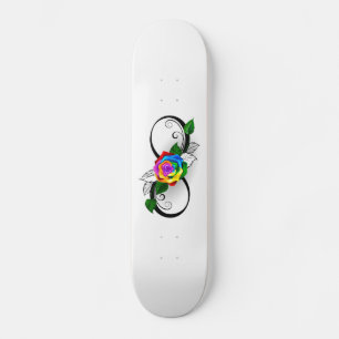 Skateboard Símbolo infinito con Rosa arcoiris