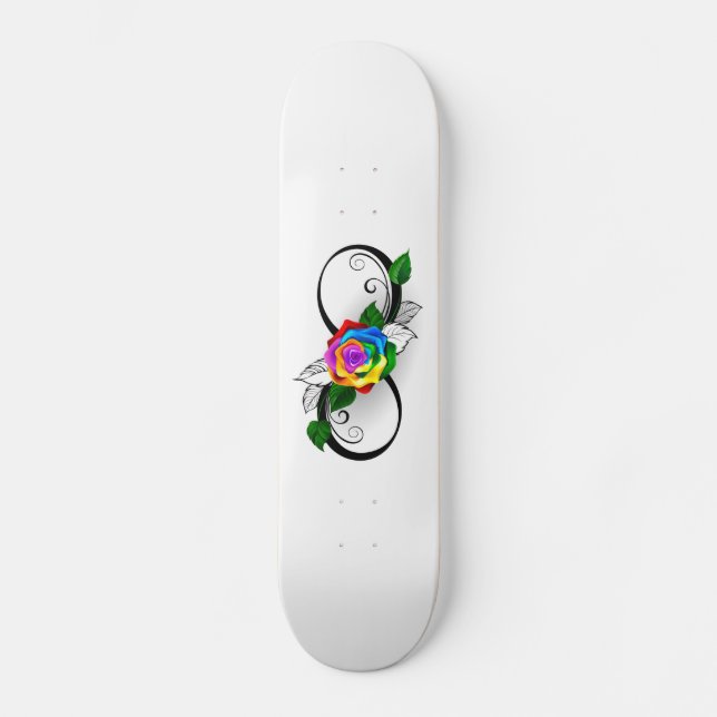 Skateboard Símbolo infinito con Rosa arcoiris (Anverso)