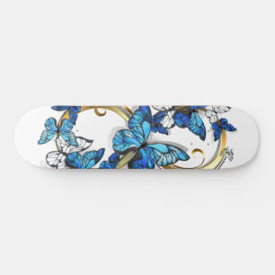 Skateboard Símbolo infinito de mariposas Morpho azules