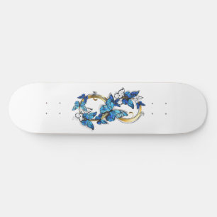Skateboard Símbolo infinito de mariposas Morpho azules