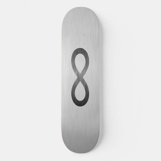 Skateboard Símbolo infinito sobre textura falsa Metalizado de (Anverso)