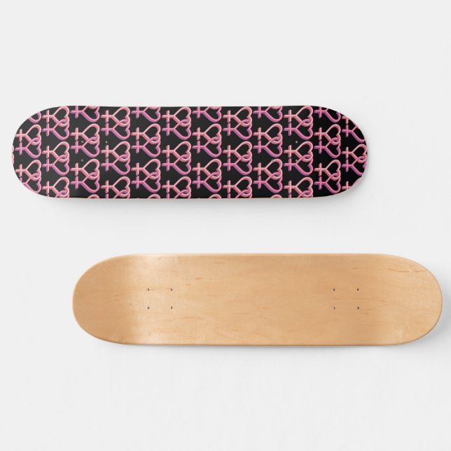Skateboard Símbolo Lesbiano Orgullo Corazón (Horz)