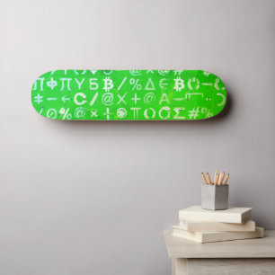 Skateboard Símbolos de Bitcoin (Beneficio Brillante Verde - 8