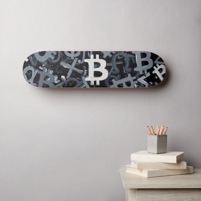 Skateboard Símbolos de Bitcoin (Estilo: 3) (Arte de pared (horz))