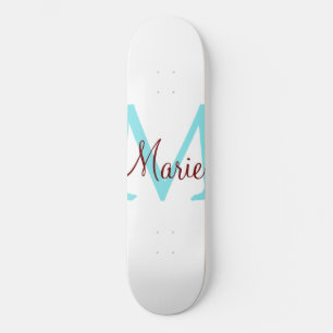 Skateboard simple minimal añadir nombre monograma rosa rojo
