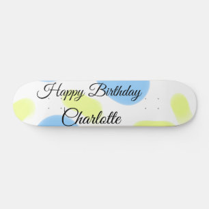 Skateboard SIMPLE MÍNIMO.CUTIE AGREGAR NOMBRE BEBÉ feliz cump