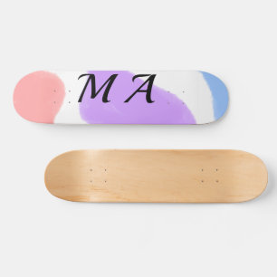 Skateboard Simple rosa púrpura acuarela agregue su monograma