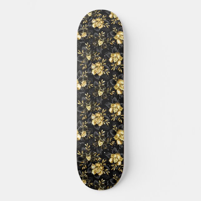 Skateboard Sin inconvenientes con las orquídeas de joyas (Anverso)