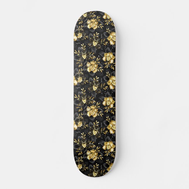 Skateboard Sin inconvenientes con las orquídeas de joyas (Anverso)
