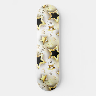 Skateboard Sin inconvenientes de luz con estrellas de oro