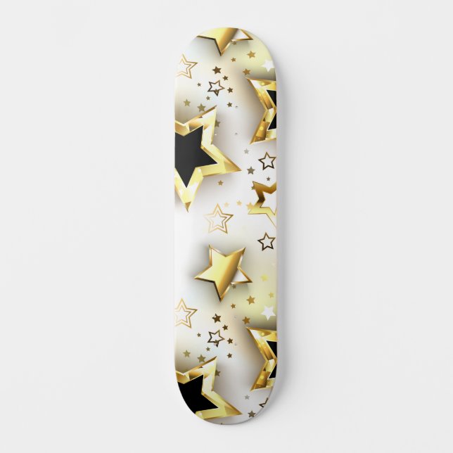 Skateboard Sin inconvenientes de luz con estrellas de oro (Anverso)