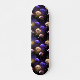 Skateboard Sin soldadura con medusas brillantes