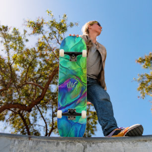 Skateboard Sinfonía de mármol fluido personalizado