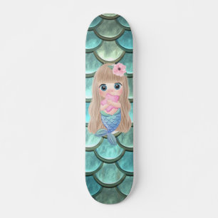 Skateboard Sirena Bebé en Escamas de Sirena