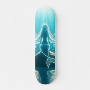 Skateboard Sirena submarina iluminada con sol